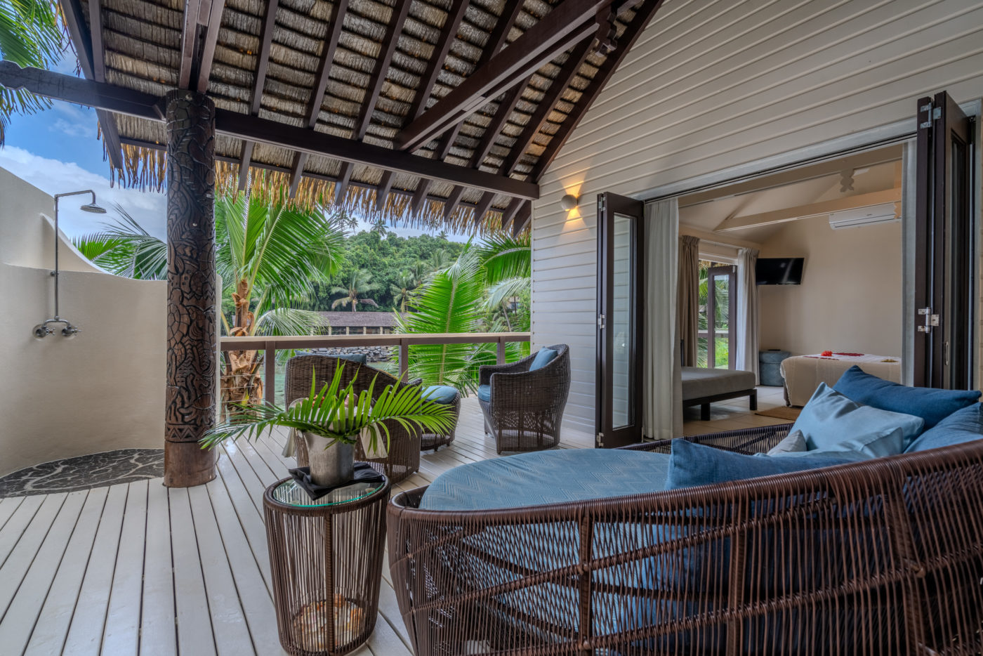 beachfront villa deck